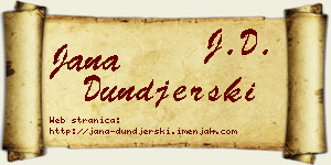 Jana Dunđerski vizit kartica